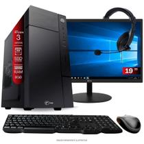 Computador Home Office Ryzen 3 3200G 8GB DDR4 SSD 120GB Radeon Veja 8 Windows 11 A320 Monitor 19 Pronto para Uso