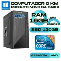 Computador i3, 16GB, SSD 120GB, Windows 10 Pro Trial.