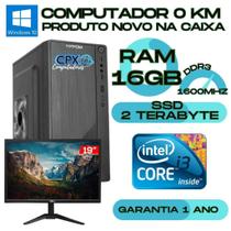 Computador i3, 16GB, SSD 2TB, Monitor 19' VXPro, Windows 10 Pro Trial.