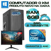 Computador i3, 8GB, SSD 2TB, Monitor 19' VXPro, Windows 10 Pro Trial.