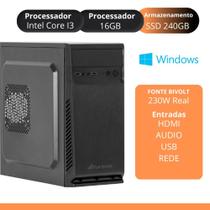 Computador Intel Core I3 16GB DDR3 SSD 240GB