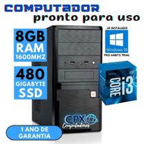 Computador Intel Core i3 4150, 8GB RAM, SSD 480GB, Windows 10 Pro trial.