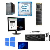 Computador Intel Core i3 7100 (Setima Geração) 8GB DDR4 SSD NVME 120GB HD 5OOGB WD MONITOR 19,5GT TECLADO E MOUSE WIN11