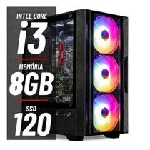 Computador Intel Core i3 SSD 120 Gb Memória 8 Gb Gabinete Gamer