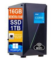 Computador Intel Core I5 10400, 16GB De Memória RAM DDR4, SSD 1TB M2 Nvme + Fonte 500w