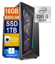 Computador Intel Core I5 10400, 16GB De Memória RAM DDR4, SSD 1TB M2 Nvme + Fonte 500w - Tech Power