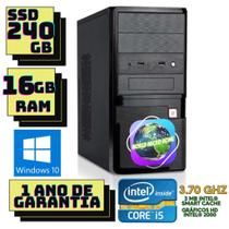 Computador Intel Core i5 2500, 16GB, SSD 240GB, Windows 10, preto.