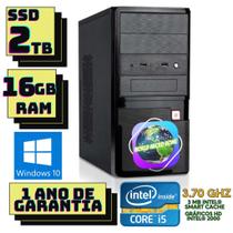 Computador Intel Core i5 2500, 16GB, SSD 2TB, Windows 10, preto. - World Micro Home