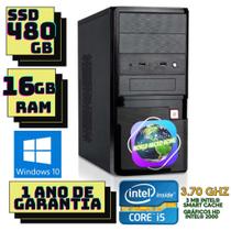 Computador Intel Core i5 2500, 16GB, SSD 480GB, Windows 10, preto. - World Micro Home