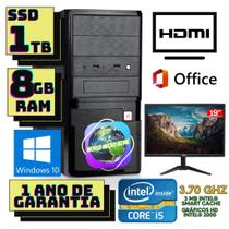 Computador Intel Core i5 2500, 8GB, SSD 1TB, Monitor VXPro 19' LED Windows 10, preto. - World Micro Home