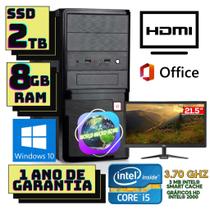 Computador Intel Core i5 2500, 8GB, SSD 2TB, Monitor VXPro 21'5 LED Windows 10, preto. - World Micro Home