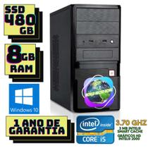 Computador Intel Core i5 2500, 8GB, SSD 480GB, Windows 10, preto. - World Micro Home