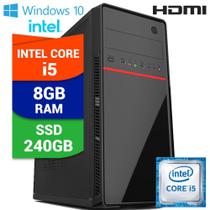 Computador Intel Core i5 Com Hdmi 8GB SSD 240GB Windows 10 Desktop Pc