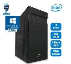 Computador intel core i7 3770 8gb ram ssd 480gb windows 10 pro trial