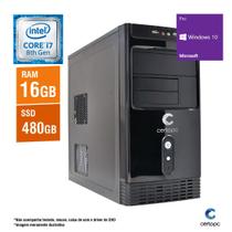 Computador Intel Core i7 8 Geração 16GB SSD 480GB Windows 10 PRO Certo PC Desempenho 1030