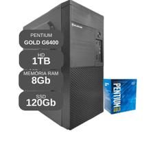 Computador Intel Pentium Gold G6400 - 8Gb Ram - HD 1Tb - SSD 120Gb