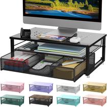 Computador Monitor Stand Riser gianotter com gaveta preta