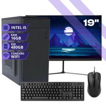 Computador MRP Informática Completo Intel Core I5 3.2GHz 16GB SSD 512GB Monitor 19 HDMI LED Teclado e Mouse Windows 10