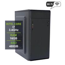 Computador MRP Informática Processador Intel Core I7 3.4ghz SSD 480gb Memória 16gb Placa Vídeo GT730 Fonte 500W Windows 10