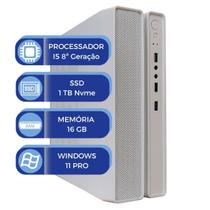 Computador MultiPC Slim Branco Intel I5 8ª Geração RAM 16GB 1TB Nvme Windows 11 Potente e Compacto
