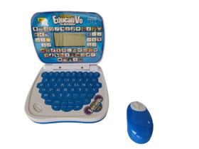 Computador Notebook Laptop Infantil Educativo - C/ Mouse Resistente 2 em 1 Inglês e Espanhol - Toys