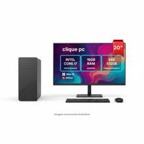Computador Office Completo I7, RAM 16GB, SSD 512GB, Monitor 20 Win 11 Pro