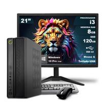 Computador ON SLIM Completo i3 3ª geração 8GB 120GB SSD Kit Monitor 21