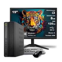 Computador ON SLIM Completo i3 8GB 120GB SSD Monitor 19