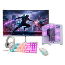 Computador Pc Amd Ryzen 5 5600g 32gb Ram Ssd 960gb Monitor 23" Curvo - Branco