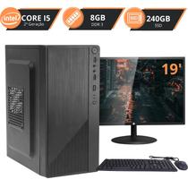 Computador Pc Barato Intel Core I5, 8GB, SSD 240 Monitor 19 Kit HDMI