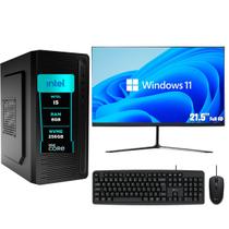 Computador Pc Completo eFacini, Intel Core i5, 8GB, Windows 11 Pro, Monitor 22 Polegadas, Ssd NVME