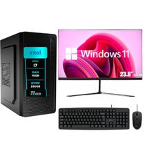 Computador Pc Completo eFacini, Intel Core i7, 16GB, Windows 11 Pro, Monitor 24 Polegadas, Ssd NVME