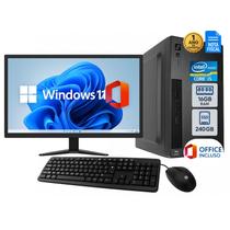 Computador Pc Completo Intel Core i5 16GB RAM SSD 240GB Monitor 19 Kit Teclado e Mouse, Windows 11 Office Pronto para Uso