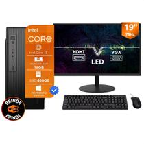 Computador Pc Completo Intel Core I7 16Gb SSD 480Gb Monitor 19