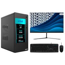 Computador Pc Completo Intel Core i7, 16GB, Windows 11 Pro, Monitor 24 Polegadas, Ssd eFacini 512Gb Wifi 6 sem fio Bluetooth 5.3