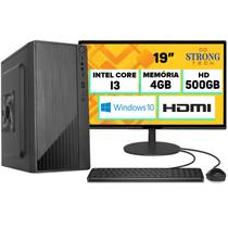 Computador Pc Cpu Completo Monitor 19” Intel Core i3 Hdmi 4GB HD 500GB Windows 10 Teclado e Mouse
