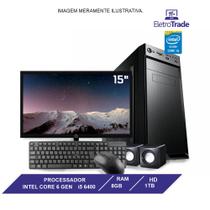 Computador PC CPU Flex Computer Intel Core i5 6400 16GB RAM SSD480 Com Kit Monitor 17" Windows 10