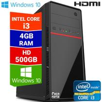 Computador Pc Cpu Intel Core i3 Turbo 4GB HD 500GB Hdmi Windows 10 Desktop