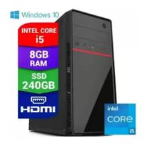 Computador Pc Cpu Intel Core i5 4 geraçâo Hdmi 8GB SSD 240GB Windows 10 Desktop