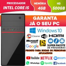 Computador pc cpu intel core i5 com hdmi 4gb hd 500gb windows 10 wifi desktop