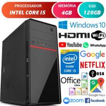 Computador Pc Cpu Intel Core i5 Com Hdmi Dvd 4GB SSD 120GB Windows 10 Wifi Desktop Computador Pc Cpu Intel Core i5 Com Hdmi Dvd 4GB SSD 120GB Windows 10 Wifi Desktop
