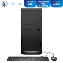 Computador PC CPU Intel Core i5 RAM 8GB SSD 480GB com mouse e teclado Quantum Home and Business