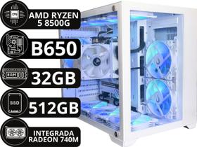Computador Pc Gamer Amd AM5 Ryzen 5 8500g b650 32gb Ddr5 Nvme 500gb Gabinete Aquario