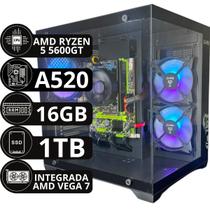 Computador PC Gamer AMD Ryzen 5 5600GT 16gb DDR4 Ssd 1tb