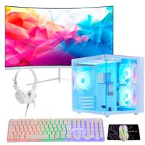 Computador PC Gamer Aquário Ryzen 5 3400G 32gb Ram DDR4 SSD 480gb Monitor 23 curvo c/wifi