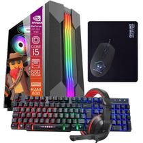 Computador PC Gamer Completo TOB Core i5 SSD 240GB 8GB VGA GT730 4GB Windows 10 Pro Trial Teclado Mouse Mouse Pad Headset
