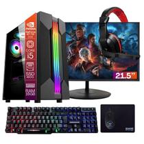 Computador PC Gamer Completo TOB Core i5 SSD 480GB 16GB VGA GT730 4GB Windows 10 Pro Trial + Teclado/Mouse + Mouse Pad + Headset + Monitor 21.5 - TOB COMPUTERS