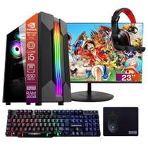 Computador PC Gamer Completo TOB Core i5 SSD 480GB 16GB VGA GT730 4GB Windows 10 Pro Trial + Teclado/Mouse + Mouse Pad + Headset + Monitor 23 Computador PC Gamer Completo TOB Core i5 SSD 480GB 16GB VGA GT730 4GB Windows 10 Pro Trial + Teclado/Mouse + Mouse Pad + Headset + Monitor 23