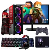 Computador PC Gamer Completo TOB Intel Core i5 SSD 240GB 16GB Teclado Mouse Mouse Pad e Headset Gamer Joystick Monitor 23" Windows 10 Pro Trial