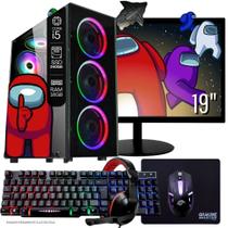 Computador PC Gamer Completo TOB Intel Core i5 SSD 240GB 16GB Teclado Mouse Mouse Pad e Headset Gamer Monitor 19" Windows 10 Pro Trial